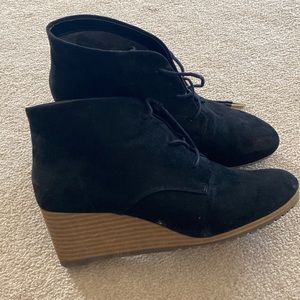 Black Wedge Bootie